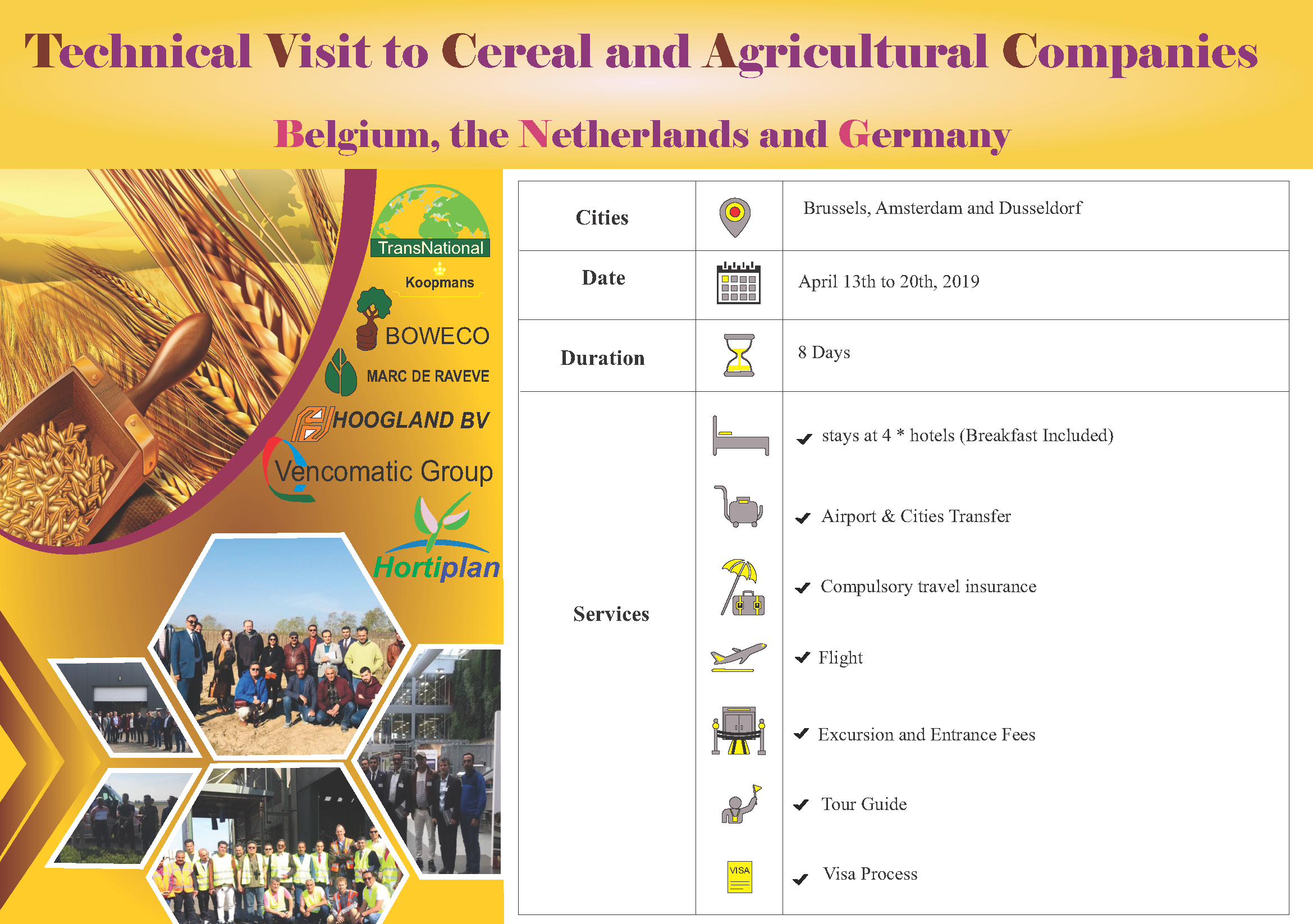 Technical Visit to Cereal and Agricultural Companies, Apr. 2019