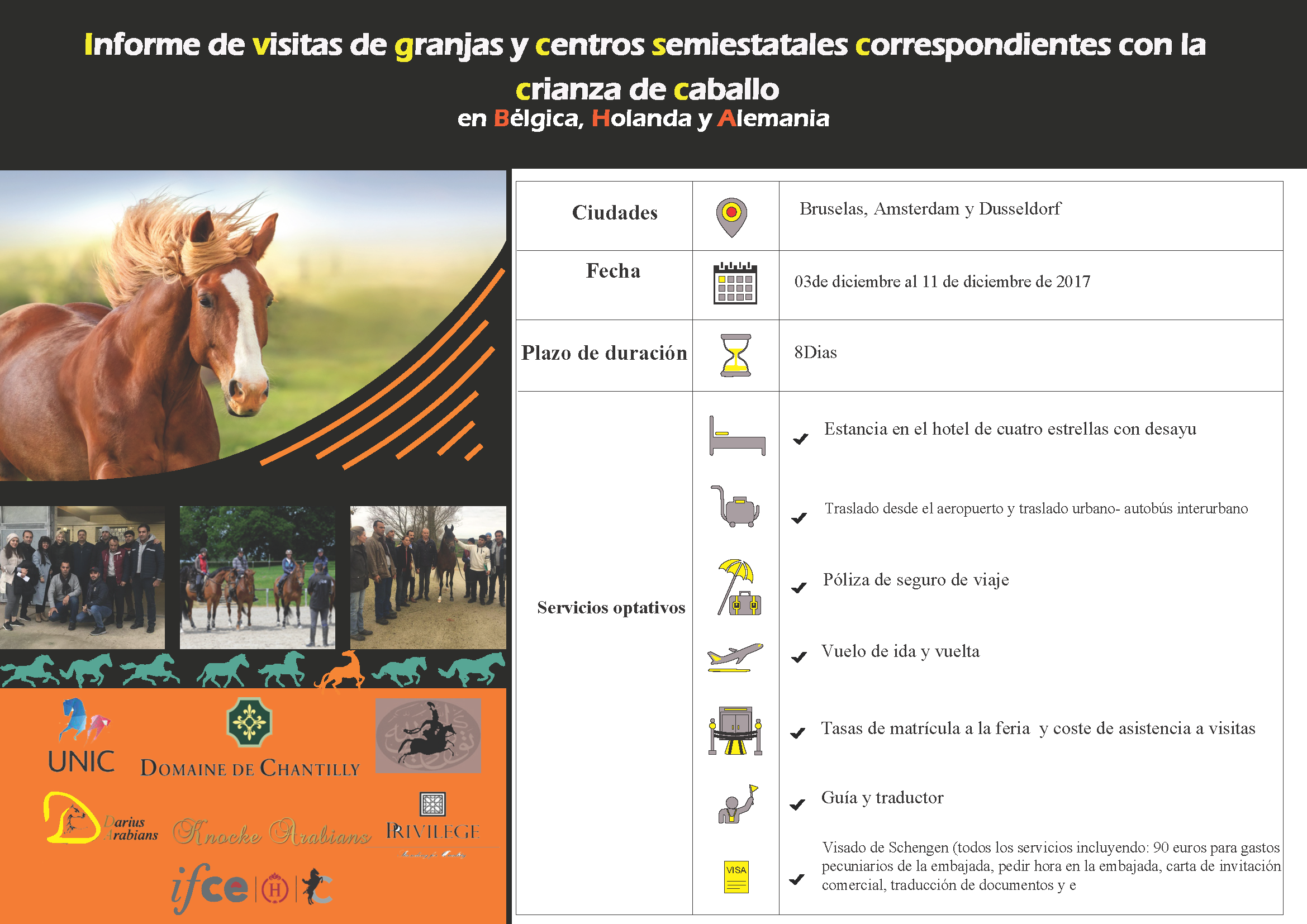 Informe de visitas de granjas y centros semiestatales correspondientes con la crianza de caballoDec. 2017